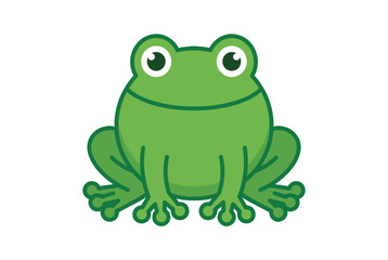 Fototapeta premium Cartoon frog character smiling with big eyes and cheerful expression 
