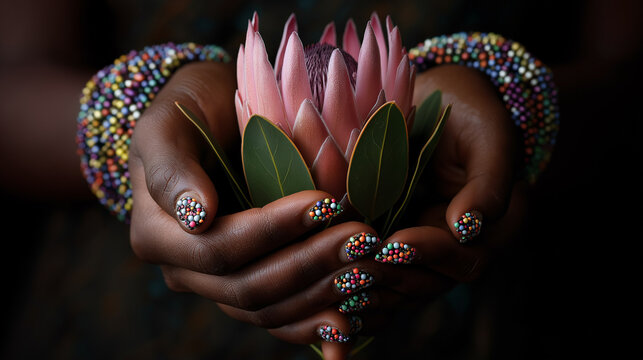 AI generator images of  King Protea (or Protea cynaroides) is the national flower of South Africa.
