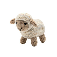 Obraz premium Knitted Sheep Toy with Textured Woolen Fleece