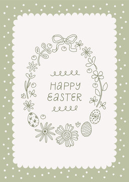 Easter wreath. Perfect for greeting cards or digital designs.