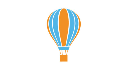 Naklejka premium Illustration of a Colorful Hot Air Balloon with Blue and Orange Sections for Transport