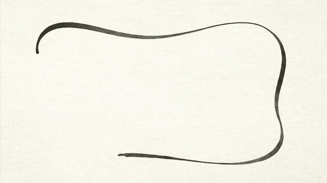 Black Curved Line on White Background.