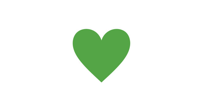 A solitary vibrant green heart shape representing nature's appreciation and care no comma needed
