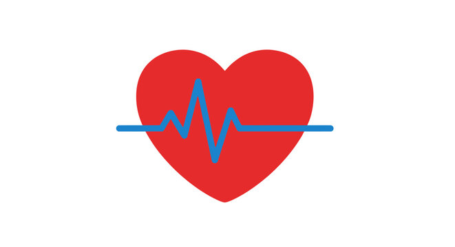 Heartbeat graphic depicting health and wellness on a white background without commas