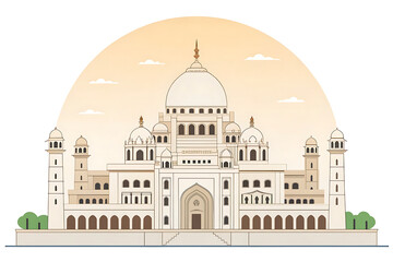 Obraz premium Umaid Bhawan Palace minimal vector architecture