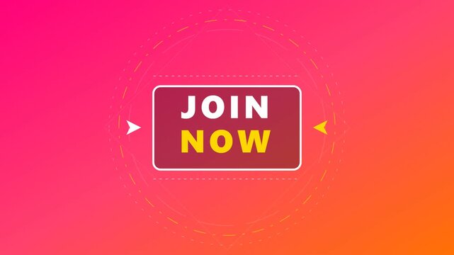 Dynamic "Join Now" button animation on a vibrant gradient backdrop, perfect for engaging call-to-action in modern digital marketing and website