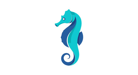 Fototapeta premium Illustration of a stylized seahorse, aquatic marine animal design on white background