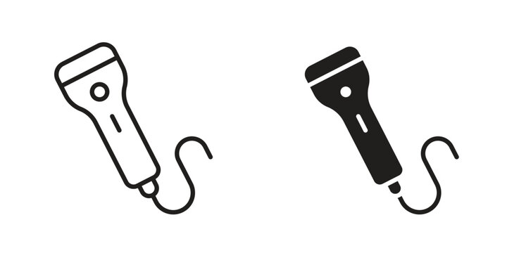 Ultrasound icons. Vector illustration. Editable stroke. Isolated icon suitable for web,