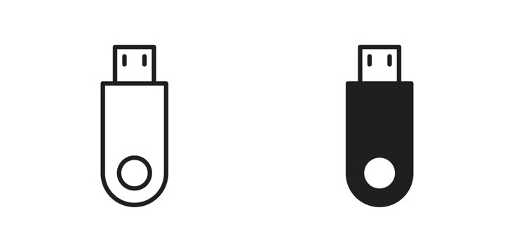 usb drive icons. Vector illustration. Editable stroke. Isolated icon suitable for web,
