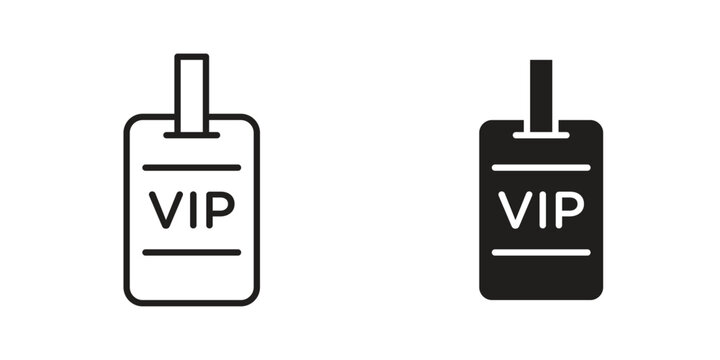 VIP pass icons. Vector illustration. Editable stroke. Isolated icon suitable for web,