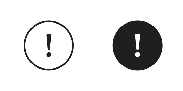 Warning triangle icons. Vector illustration. Editable stroke. Isolated icon suitable for web,