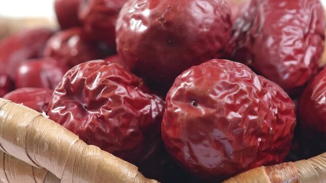 Dried Chinese dates in the market.