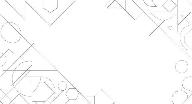 Geometric line art background with shapes and patterns