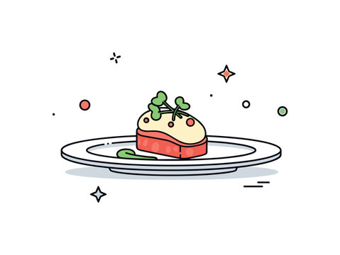 Elegant tasting menu starter featuring a single refined bite centered on a small plate with minimal microgreens accent, symbolizing culinary artistry and