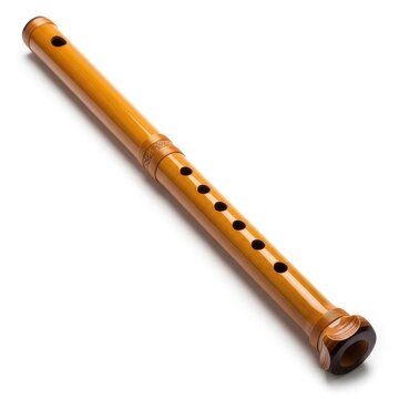 A bansuri flute on a white background