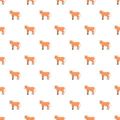 Obraz premium Cute brown livestock heifers forming a seamless vector print