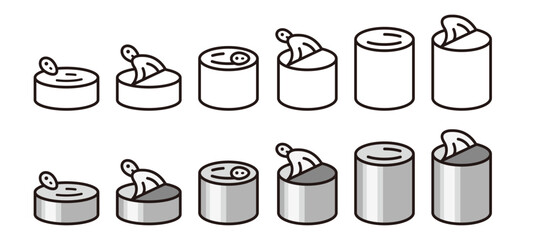 Obraz premium 缶詰のアイコン。非常食や保存食のイラスト。Canned food icon.
