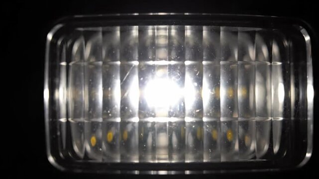 Rectangular Light Fixture with Red Glow in Dark Environment for Warning Signal or Indicator