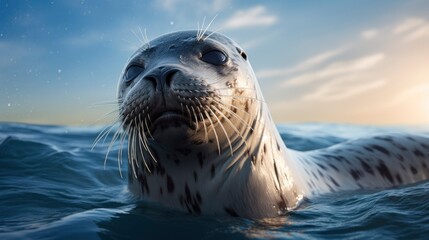 Obraz premium A photo of a seal's smooth whiskers.