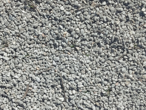 Ttextura de fondo de grava gris con peque&ntilde;as piedras y algunas ramitas secas