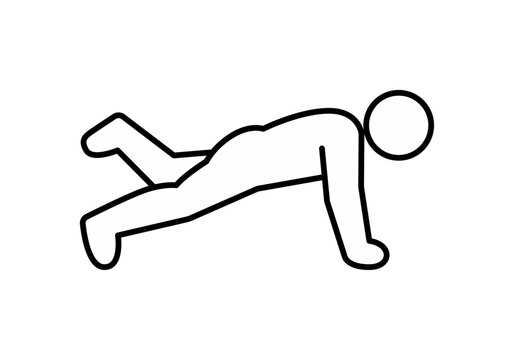 Icono lineal de una persona realizando flexiones de brazos o pushups