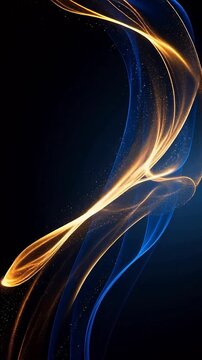 Golden&BlueLightRibbonsFlowinDeepBlue