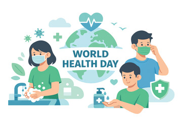 Fototapeta premium flat illustration of World Health Day