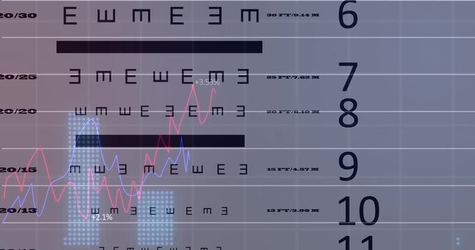 Animation of data processing over letters and numbers