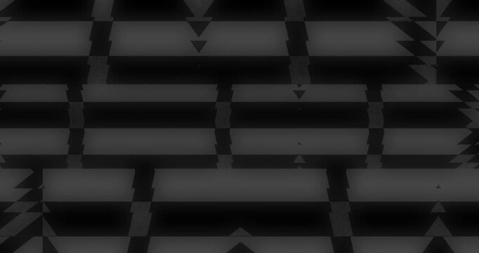 grayscale constructivist pattern  - abstract dark grey geometric shapes moving seamless loop,