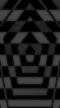 grayscale constructivist pattern Vertical- abstract dark grey geometric shapes moving seamless loop,