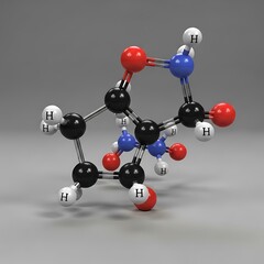 Obraz premium 3D rendered molecular model of a complex organic chemical structure