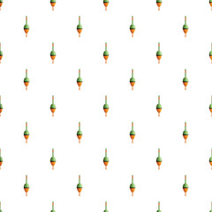 Fishing floats forming a seamless pattern on a white background, representing sport fishing © nsit0108