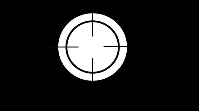 Shooting Target Icon effect on Black Background