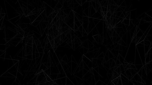 Abstract Dark Shattered Glass Effect Overlay Footage with Sharp Lines Shifting and Breaking with Chaotic Energy Flowing Across the Screen Creating a Dramatic Textured Background