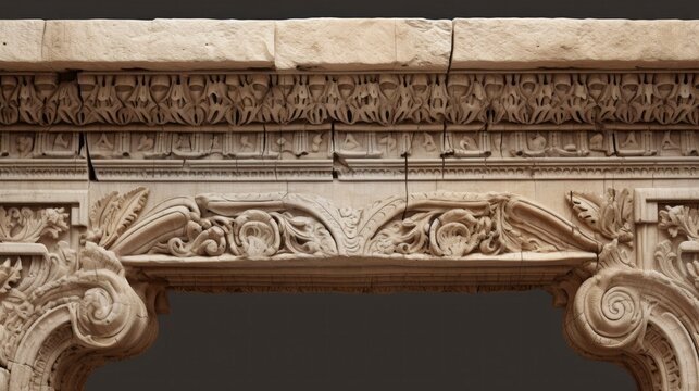 A photo of a beautiful cared stone door lintel.