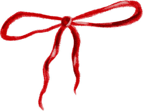 Red Ribbon Bow Isolated on Black Background