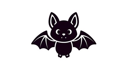 Obraz premium Cute Bat Silhouette - Halloween and Nature Illustration.