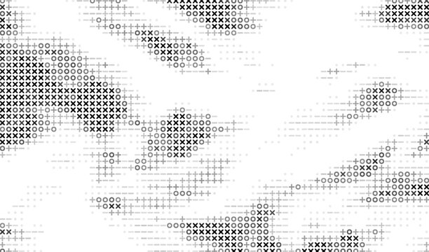 Abstract ascii big data ai background with computer code. Cyber technology random art for digital texture and pattern design for banner.