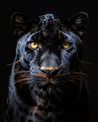 Obraz premium Close-up of a black panther (Panthera pardus) 