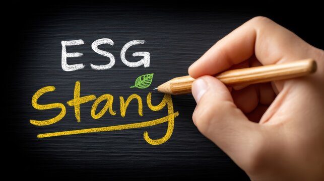 Hand writing eso stay on blackboard close up of hand writing eso stay onto a blackboard surface