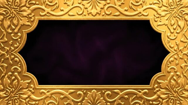 Ornate Gold Frame with Black Background.