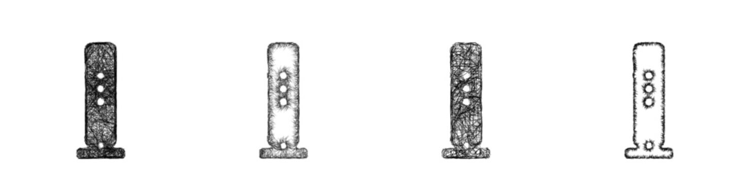 Sketch modem icon design set