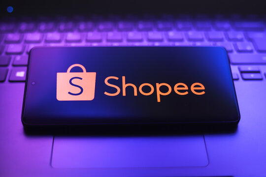 The Shopee logo appears on a smartphone screen in this photo illustration in Ontario, Canada, on March 18, 2026