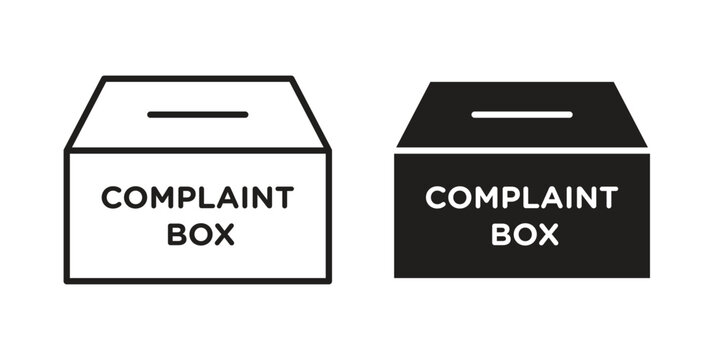Complaint box icon Line Design Vector Illustration. Solid Black icons