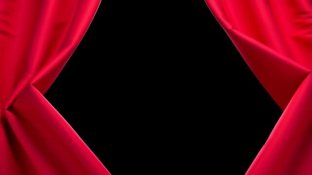 Curtain red velvet with folds and creases in the middle seam featuring fabric, texture, interior with decoration and design elements for element,