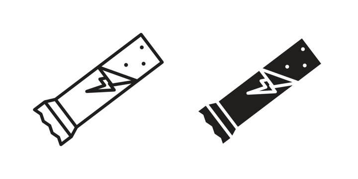 Energy bar icon Line Design Vector Illustration. Solid Black icons