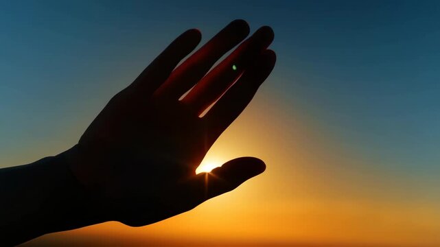 Sunset with vibrant orange and yellow hues in the sky featuring sunrise, sun, blue with gradient and colorful elements for nature, landscape