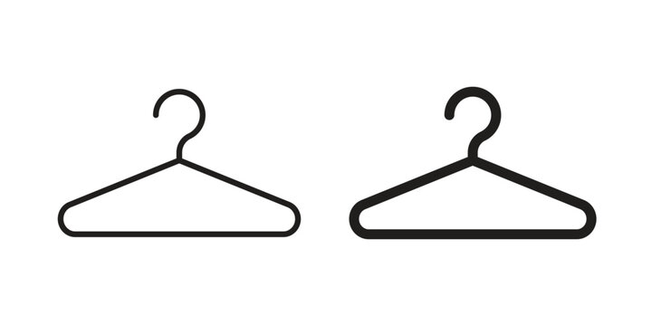 Hanger icon Line Design Vector Illustration. Solid Black icons