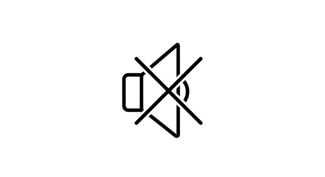 Mute Icon, Silent Speaker Symbol, No Sound Notification, Audio Off, Muted Volume Control