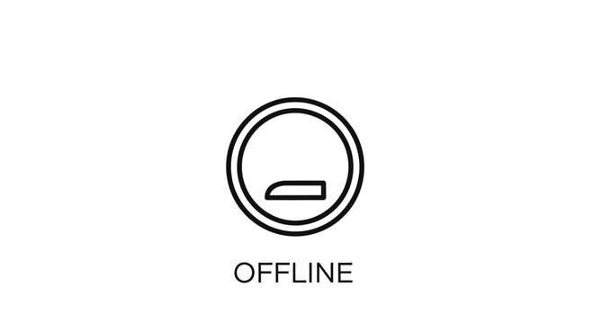 Offline Status Icon: Circle with Slash Symbol Indicating No Connection